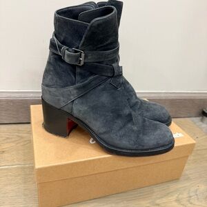 Christian Louboutin Grey Suede Heeled Boots